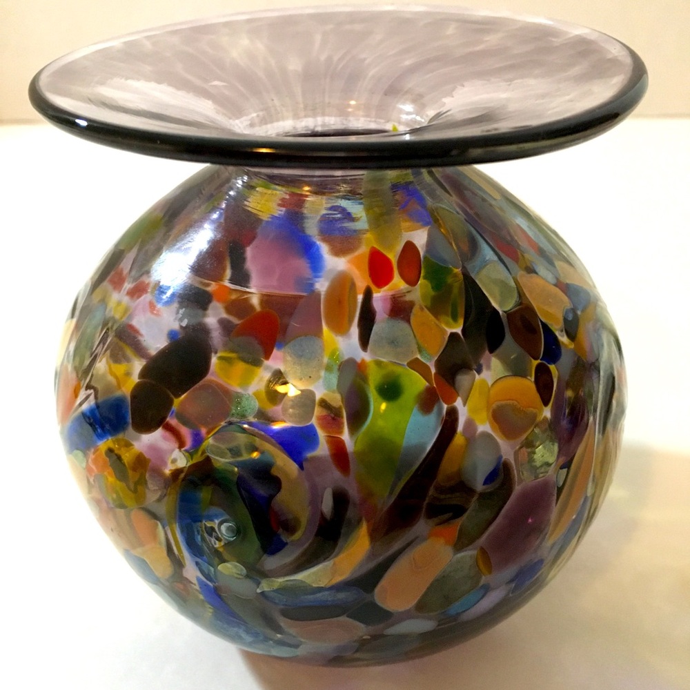 Arte Vargas pot vase. Hand blown glass.